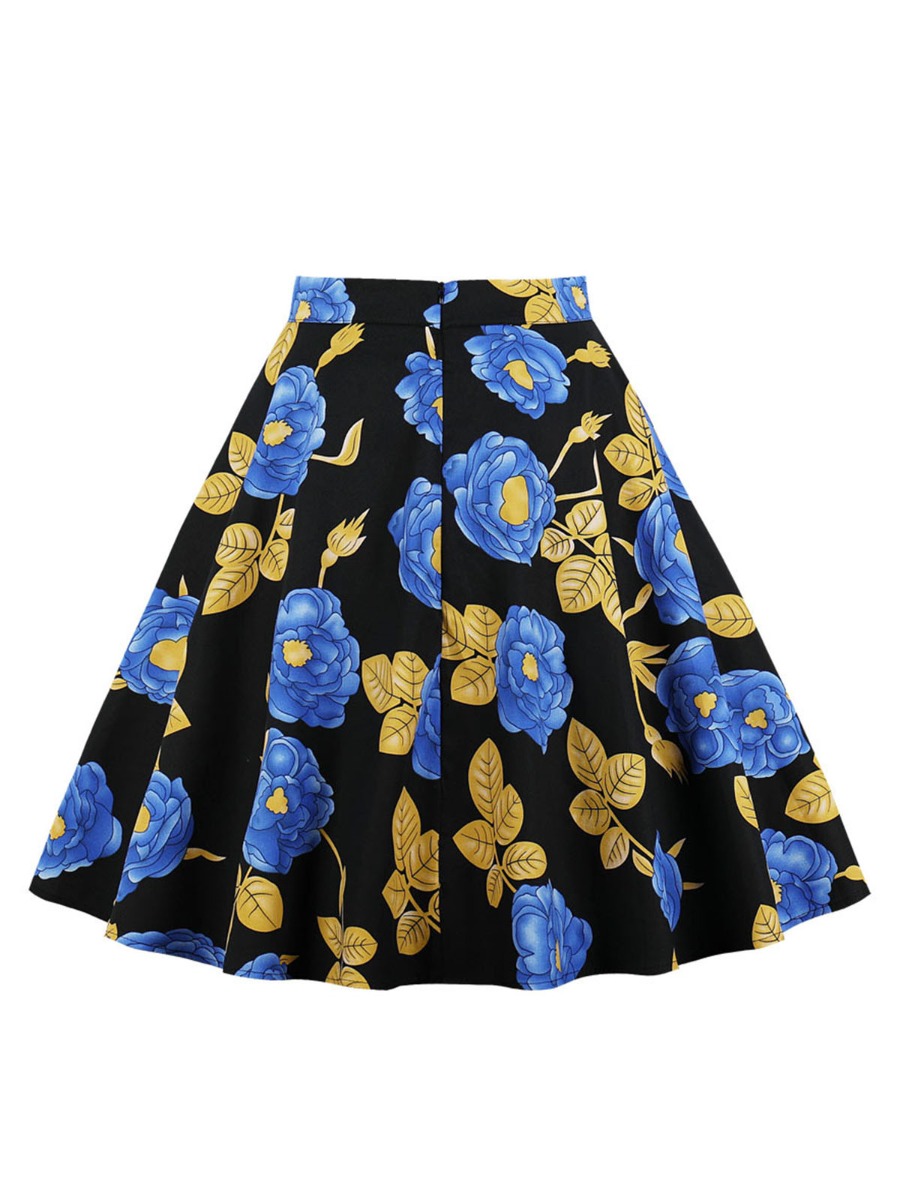 Sunflower Print A-line Skirt
