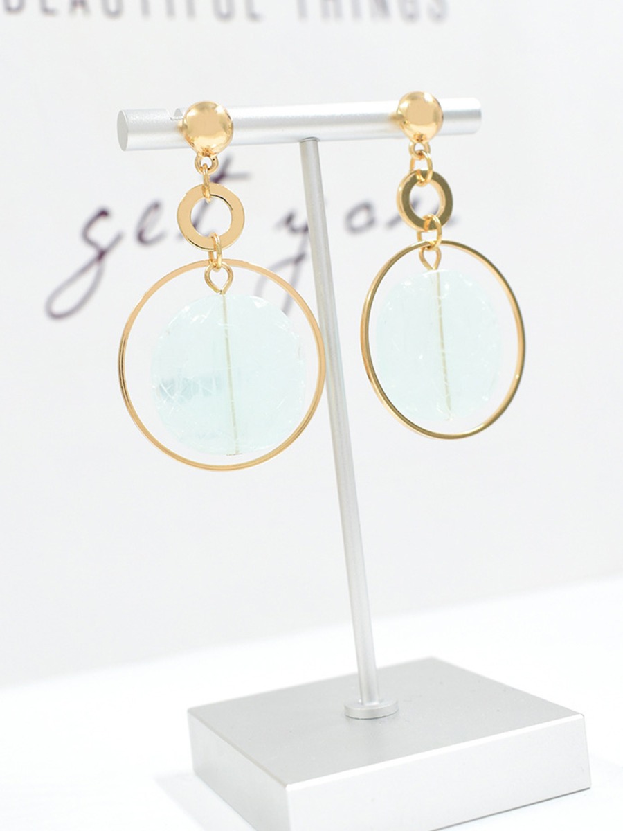 Round Marbling Chic Cutout Earrings