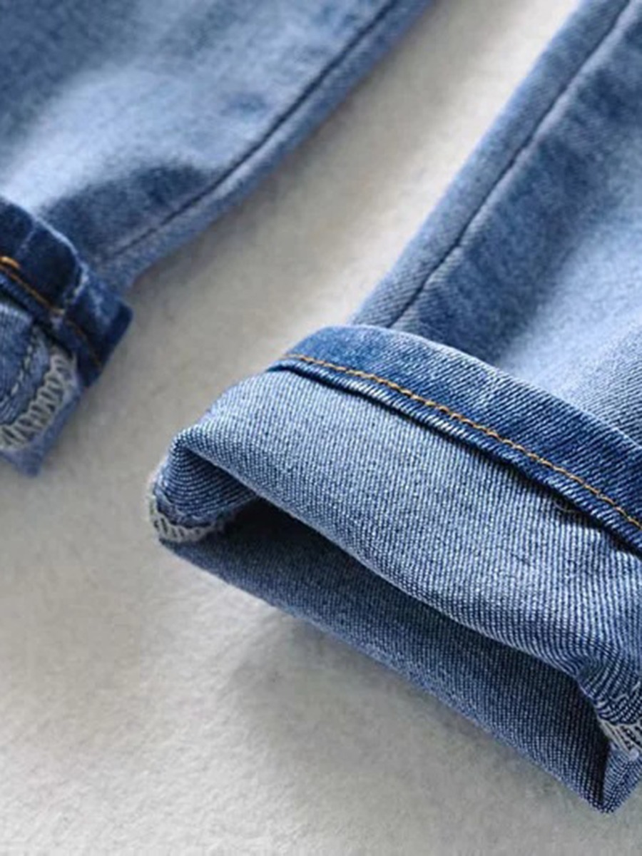 Tie-up Pocket Zipper Trim Pencil Jeans
