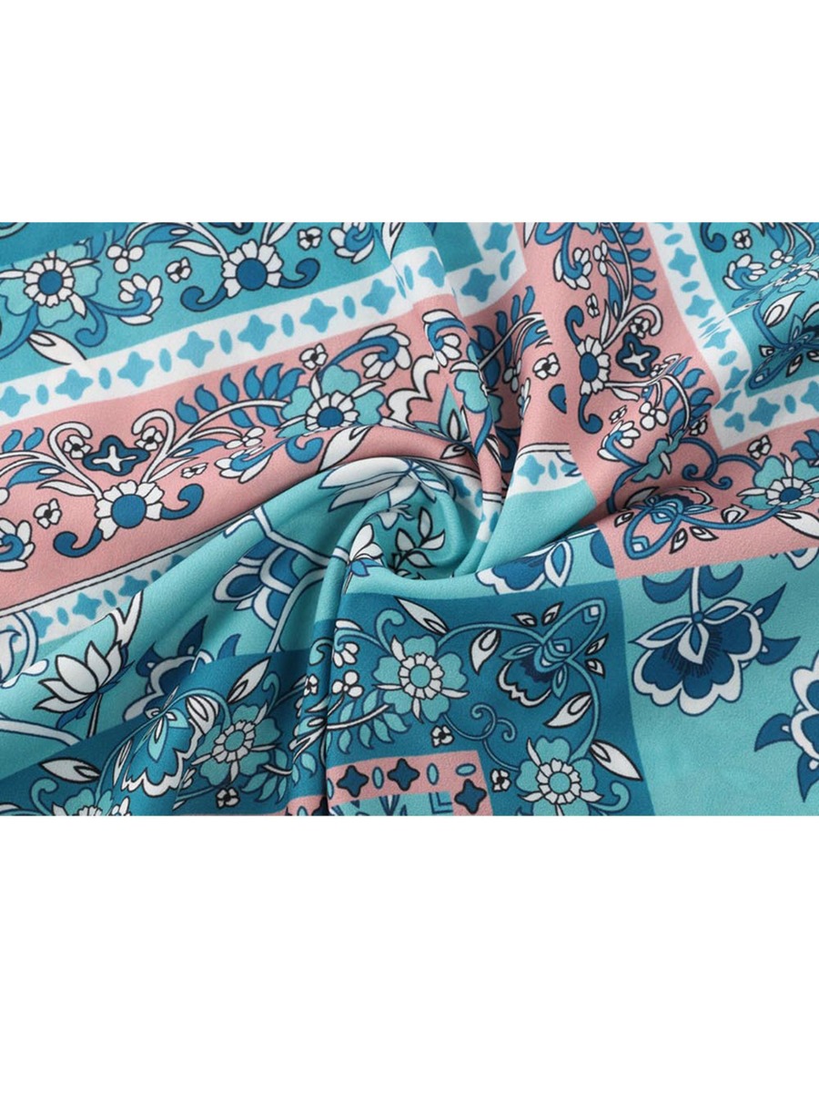 Sexy V-collar Split Thigh Floral Print Boho Cami Maxi Dress
