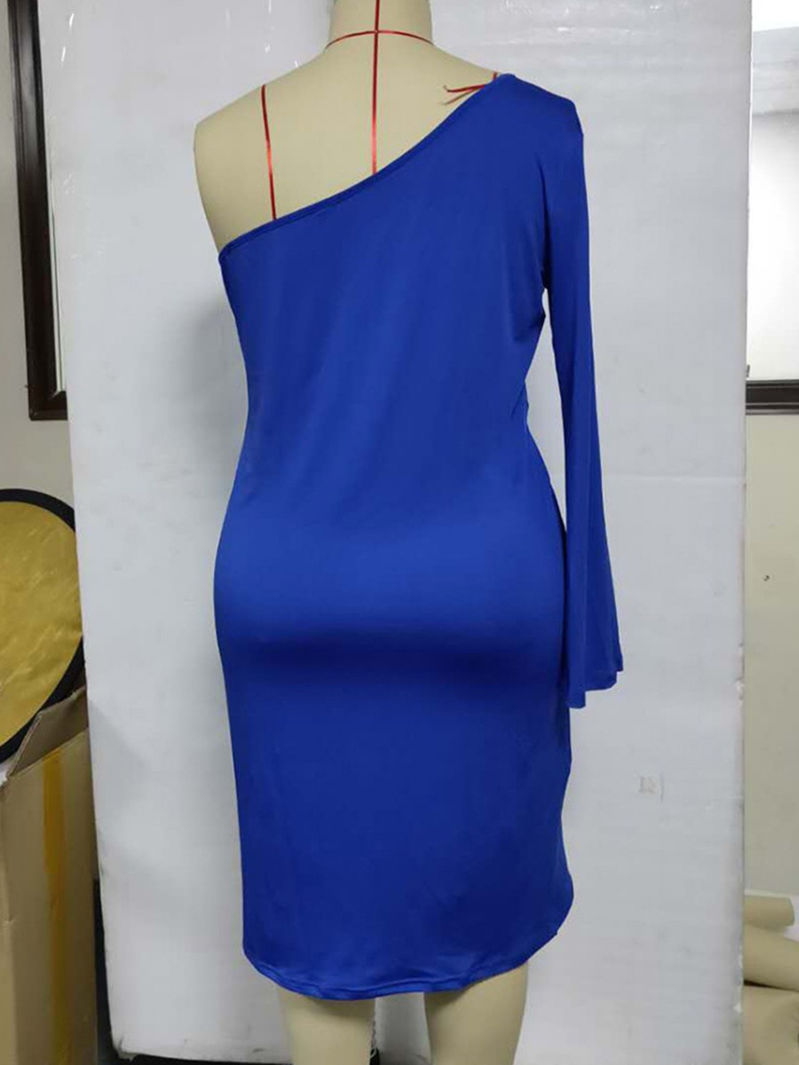 Plus Size One Shoulder Cutout Dress