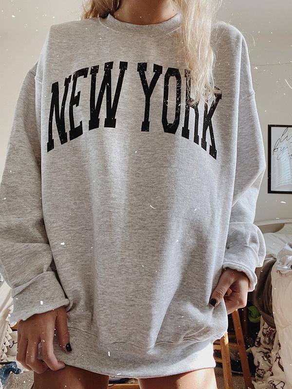 Casual NEW YORK Grey Sweatshirt