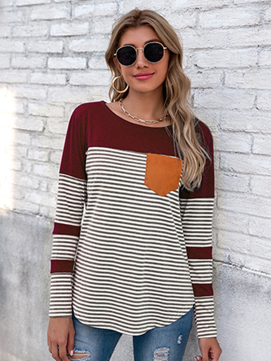Hit Color Stripe Casual Tee