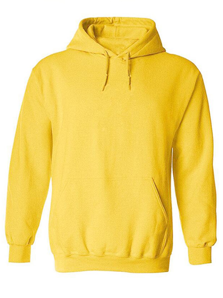 Pocket Front Solid Color Hoodies