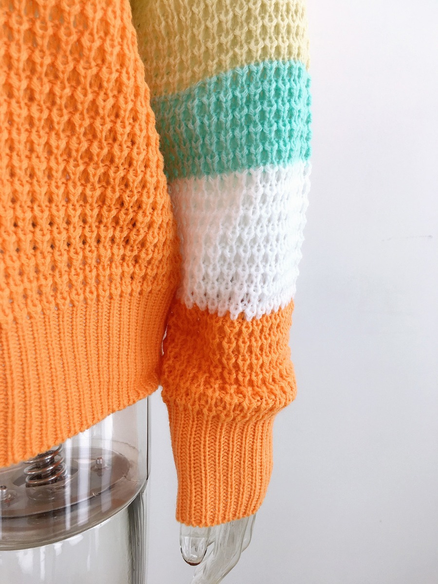 Buy Stripe Rainbow Crochet Sweater - SheStar
