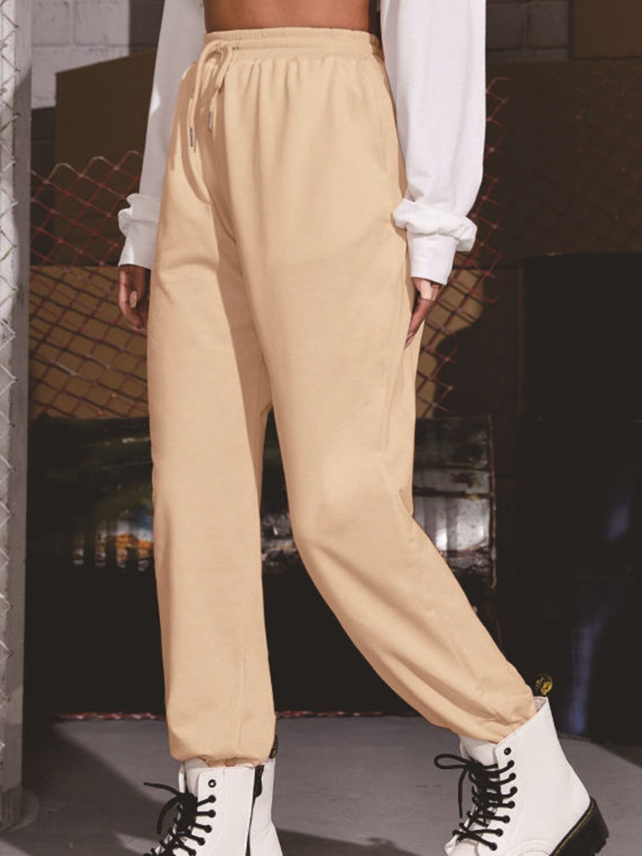 Drawstring Solid Color Tracksuit Pants