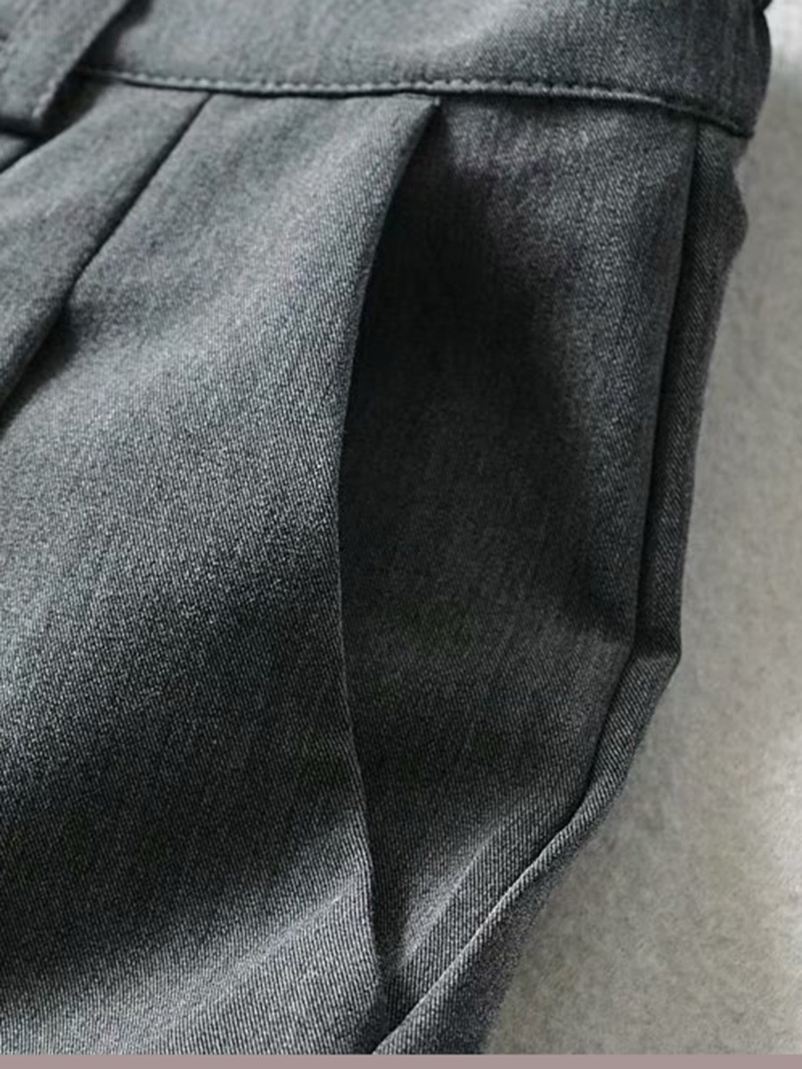 Drawcord Hem Pleat Suit Pants