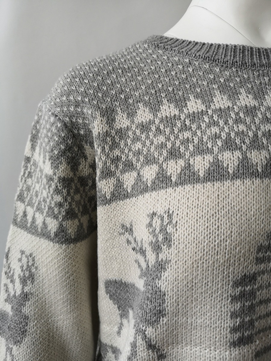 Geometric Jacquard Christmas Knit Sweater