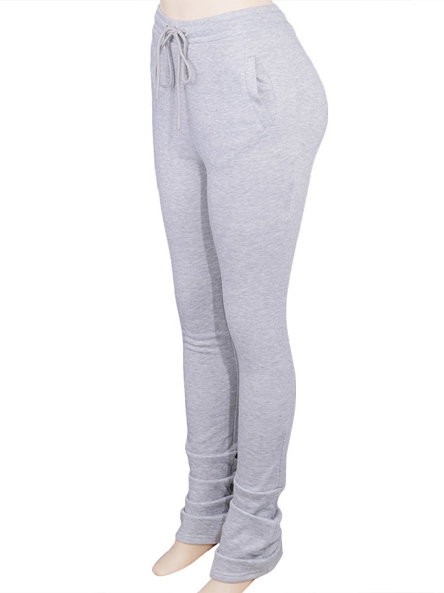 High Waist Drawstring Stacked Sweatpants