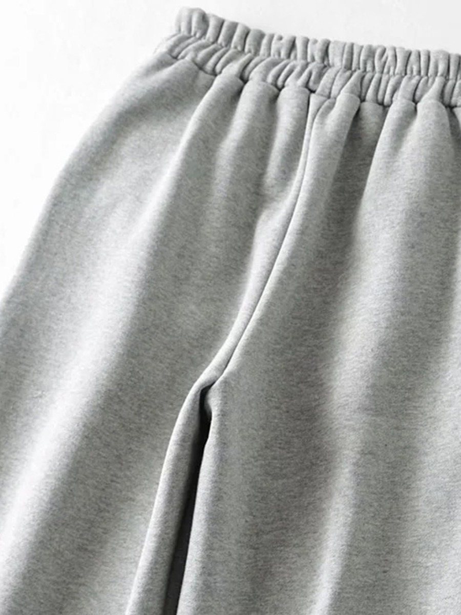 Women Plush Lined Solid Sweatpants