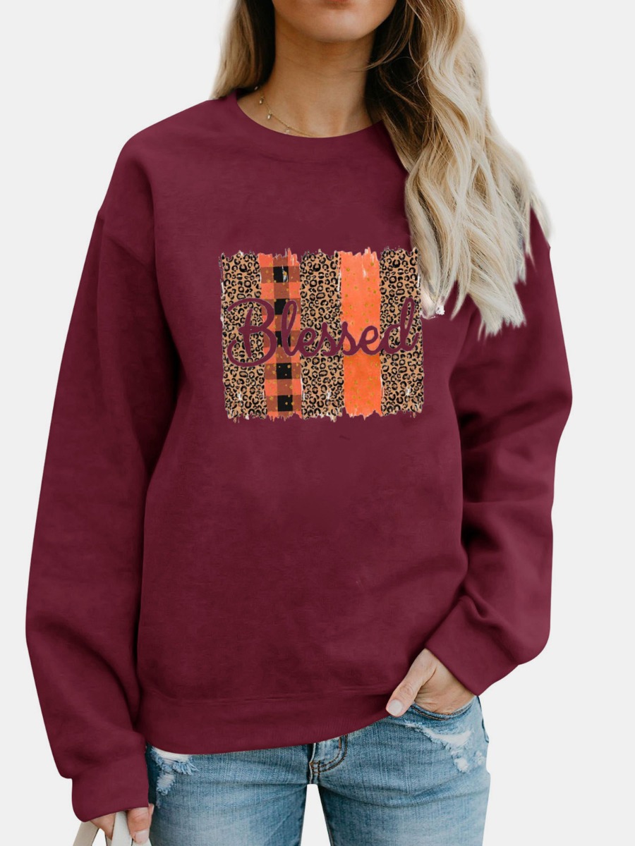 Blessed Leopard Print Crew Sweatshirt