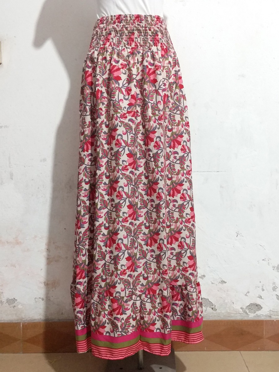 Hi-low Hem High Rise Floral Maxi Skirt