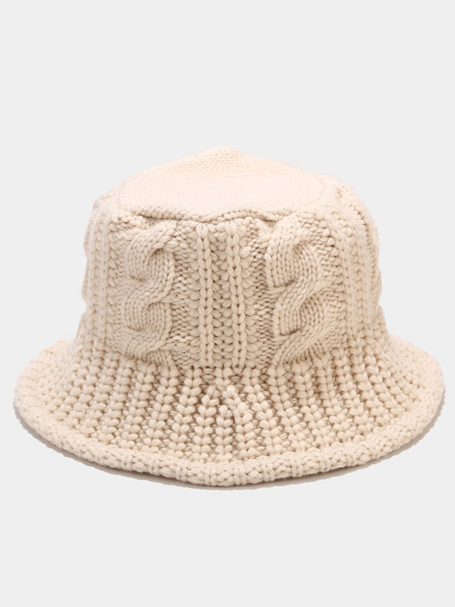 Solid Color Crochet Fisherman Cap Bucket Hat