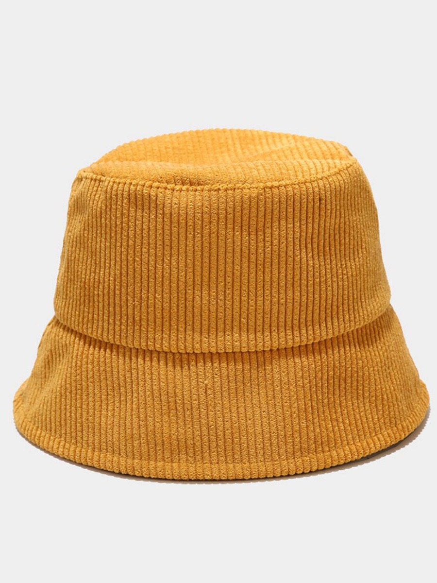Wide Brimmed Corduroy Bucket Hat