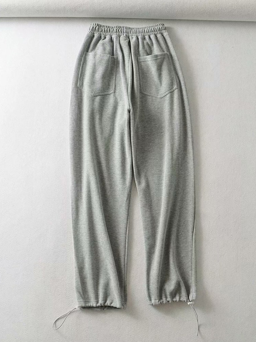 Solid Color Wide-leg Sweatpants