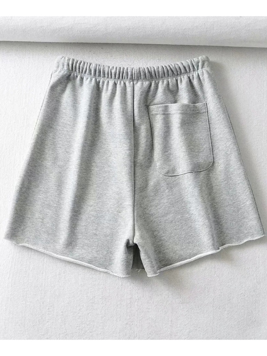 2-piece Sports Grey Outfit Tank Top & Rolled Hem Shorts
