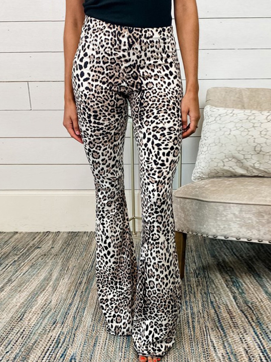 High-rise Leopard Print Bootcut Pants