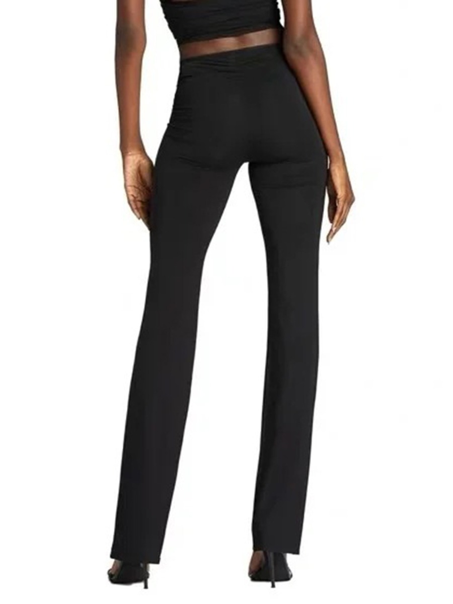 Cross-tie Ruched Detail Bootcut Pants
