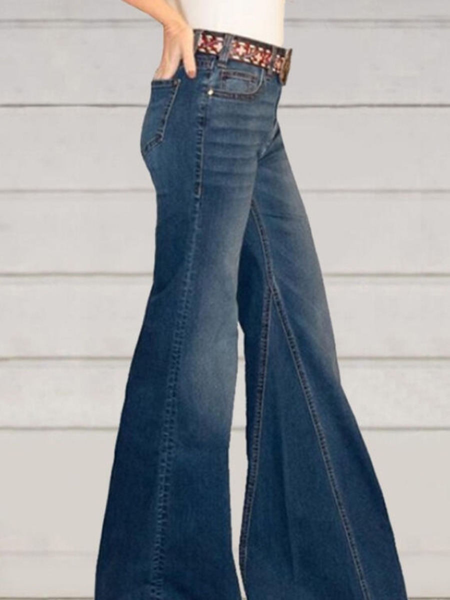 High Waist Bell-bottom Jeans Wholesale