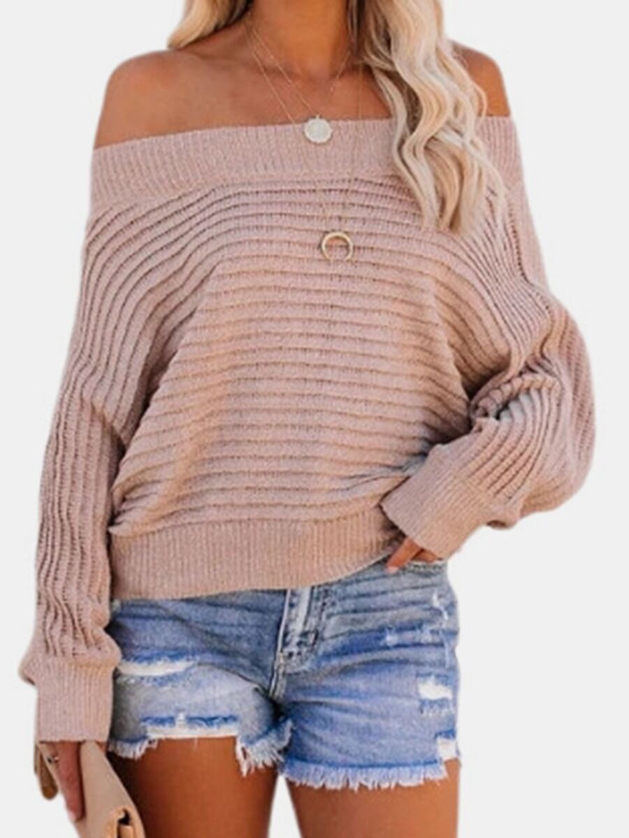 shestar wholesale Off Shoulder Solid Color Women Sweater