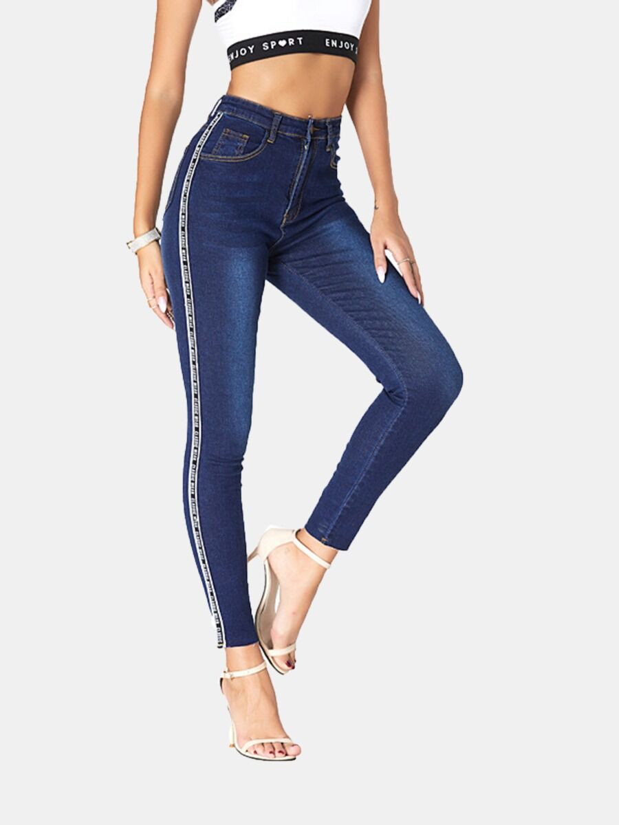 shestar wholesale Letter Side Women Skiny Jeans