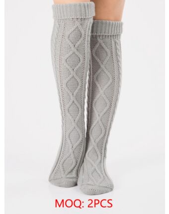 Women Cable Knitted Over The Knee Socks