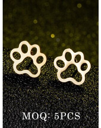 Cut-out Dog Paw Stud Earrings