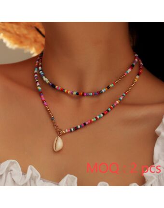 Bohemian Colorful Shell Necklace Wholesale Accessories SJEN562312