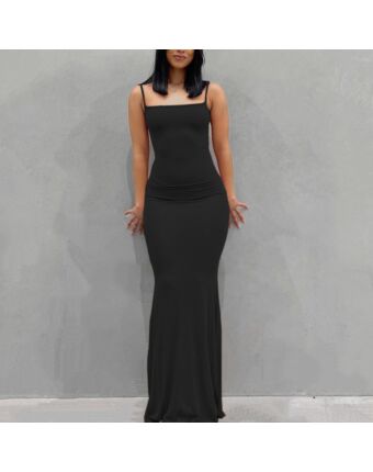 Solid Color Kardashian'S Soft Lounge Long Slip Dress Bag Hip Maxi Dresses Wholesale SDN532997