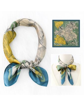 Wholesale Womens Imitation Silk Satin Chiffon Floral Vintage Scarf N3823120800029