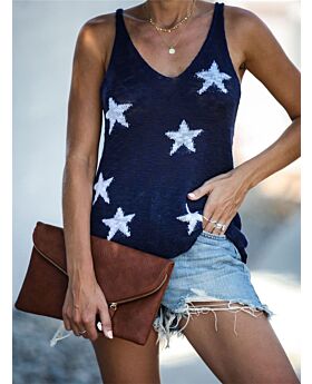 Basic Star Fine-knitted Tank Top