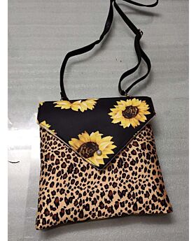Simple Sunflower Flap Leopard Print Handbag