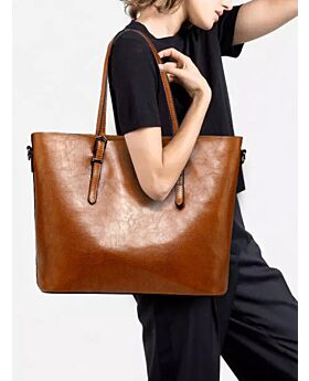 Women Leather Tote Shoulder Bag