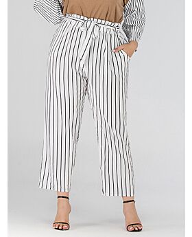 Belted Office Stripe Trousers
