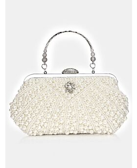 Beaded Pearls Evening Clutch Bag
