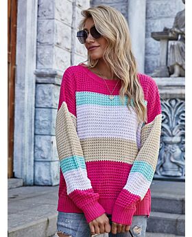 Stripe Rainbow Crochet Sweater
