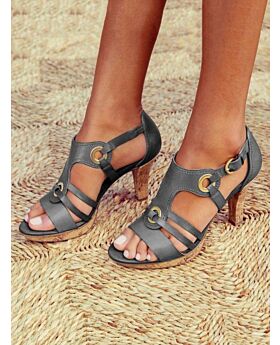 Women Open Toe Ring Detail Heeled Sandals