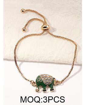 Simple Elephant Pendant Adjustable Bracelet