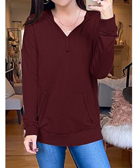 Hoodies Streetwear Pullover Sweatshirts Top with Pocket 210811281