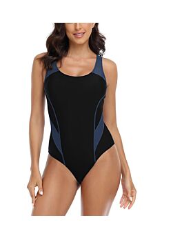 Stitching Contrast Color Cutout Diving Competitive One-Piece Swimsuit Wholesale Women'S Clothing N462323022800053