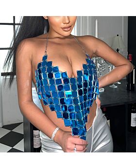 Sexy Nightclub Acrylic Stitching Heart Style Vest Wholesale Womens Tops N5323031800044