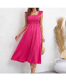 Ruffled Sling High Waist Slim Temperament Swing A-Line Dress Wholesale Dresses N5323030800181
