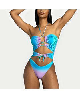 Gradient Cutout Halter Neck One-Piece Swimsuit Wholesale Women'S Clothing N461723033000005

