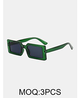 Personalized Square Transparent Frame Colored Sunglasses
green