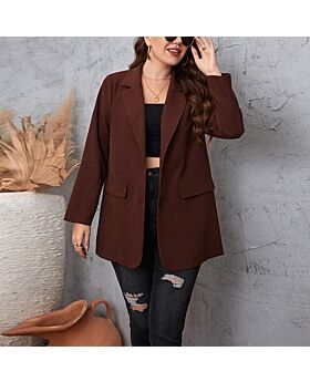 Wholesale Women'S Plus Size Clothing Casual Slim Commuter Long Sleeve Solid Color Blazer N461023021600001