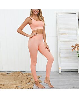 buy Solid Color Yoga Suits Fitness Two-Piece Outfits Wholesale Activewear SO202054