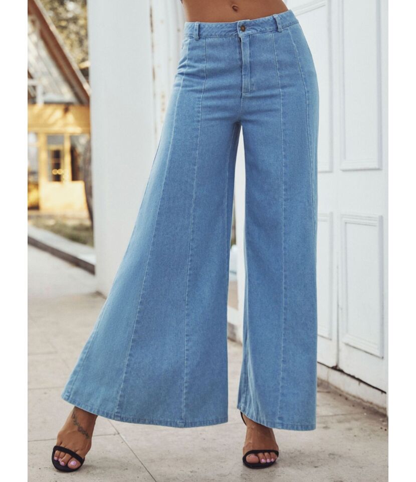 Stylish Washed High Waist Bell-bottom Jeans