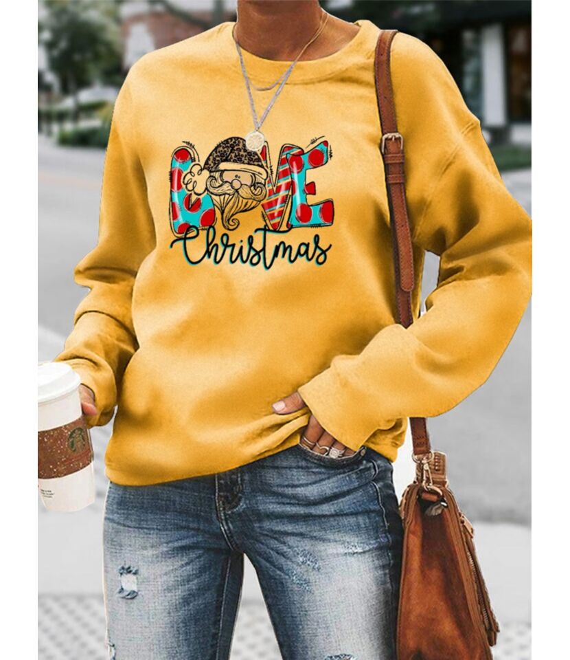 Love Christmas Print Sweatshirt