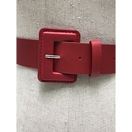 Simple Square Buckle Solid Color Belt