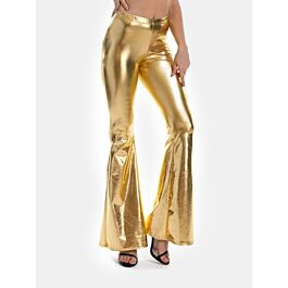 Solid Color Glossy Flared Pants